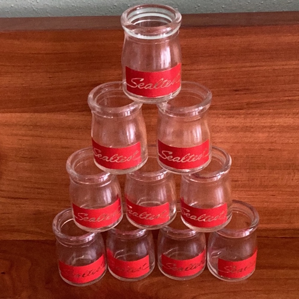 Lot of 10 Vintage Sealtest mini creamer bottles EUC